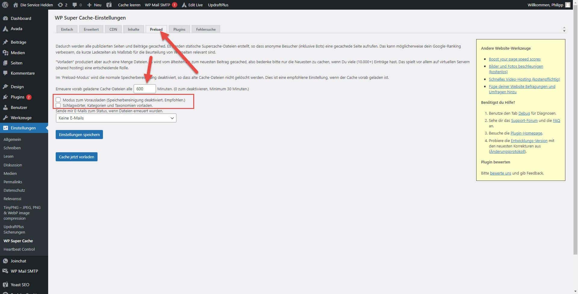 WordPress WP Super Cache