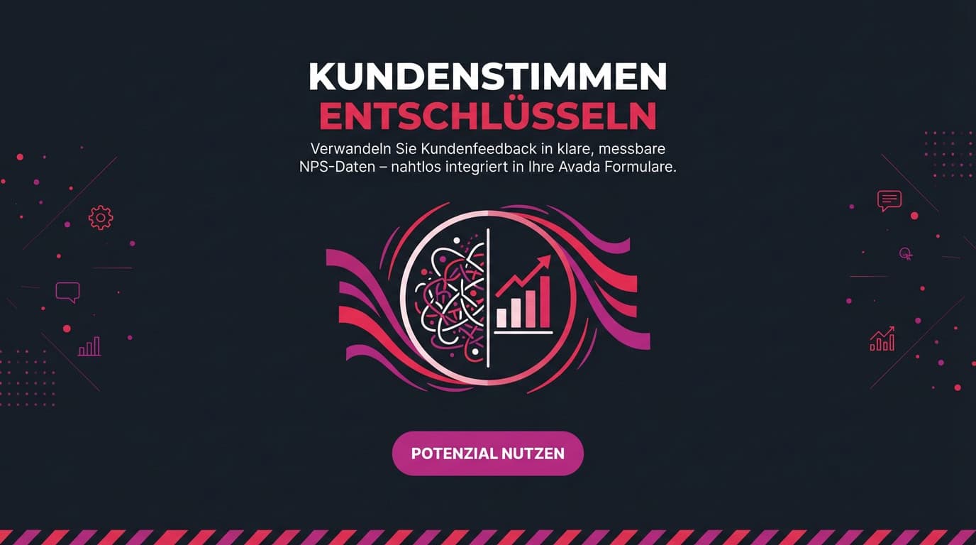 Grafik: Verworrene Linien werden zu einem steigenden Balkendiagramm, symbolisiert NPS-Auswertung.