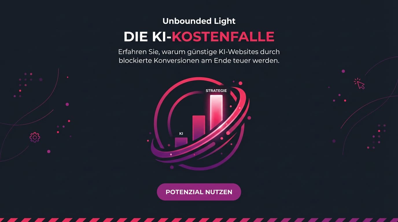 Balkendiagramm zeigt, wie Strategie KI übertrifft. Titel: Die KI-Kostenfalle.