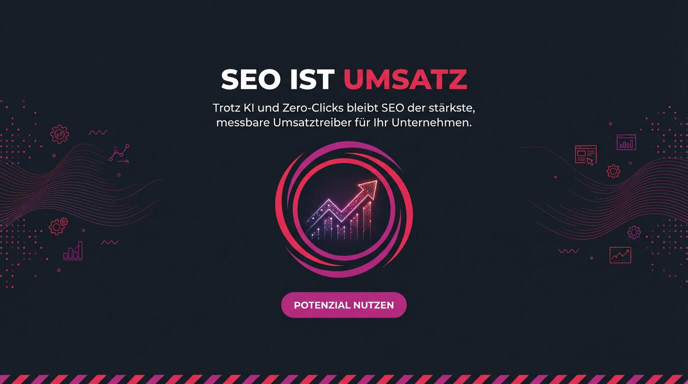 Grafik: SEO ist Umsatz. Ein aufwärts zeigender Graph symbolisiert den ROI von SEO-Dienstleistungen.