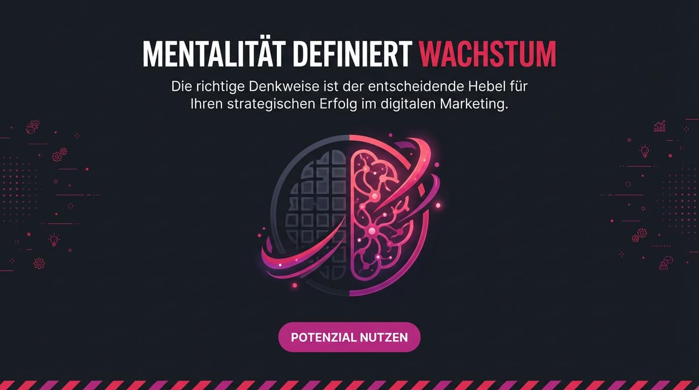 Ein geteiltes Gehirn, das statisches Denken und eine leuchtende Wachstumsmentalität darstellt.