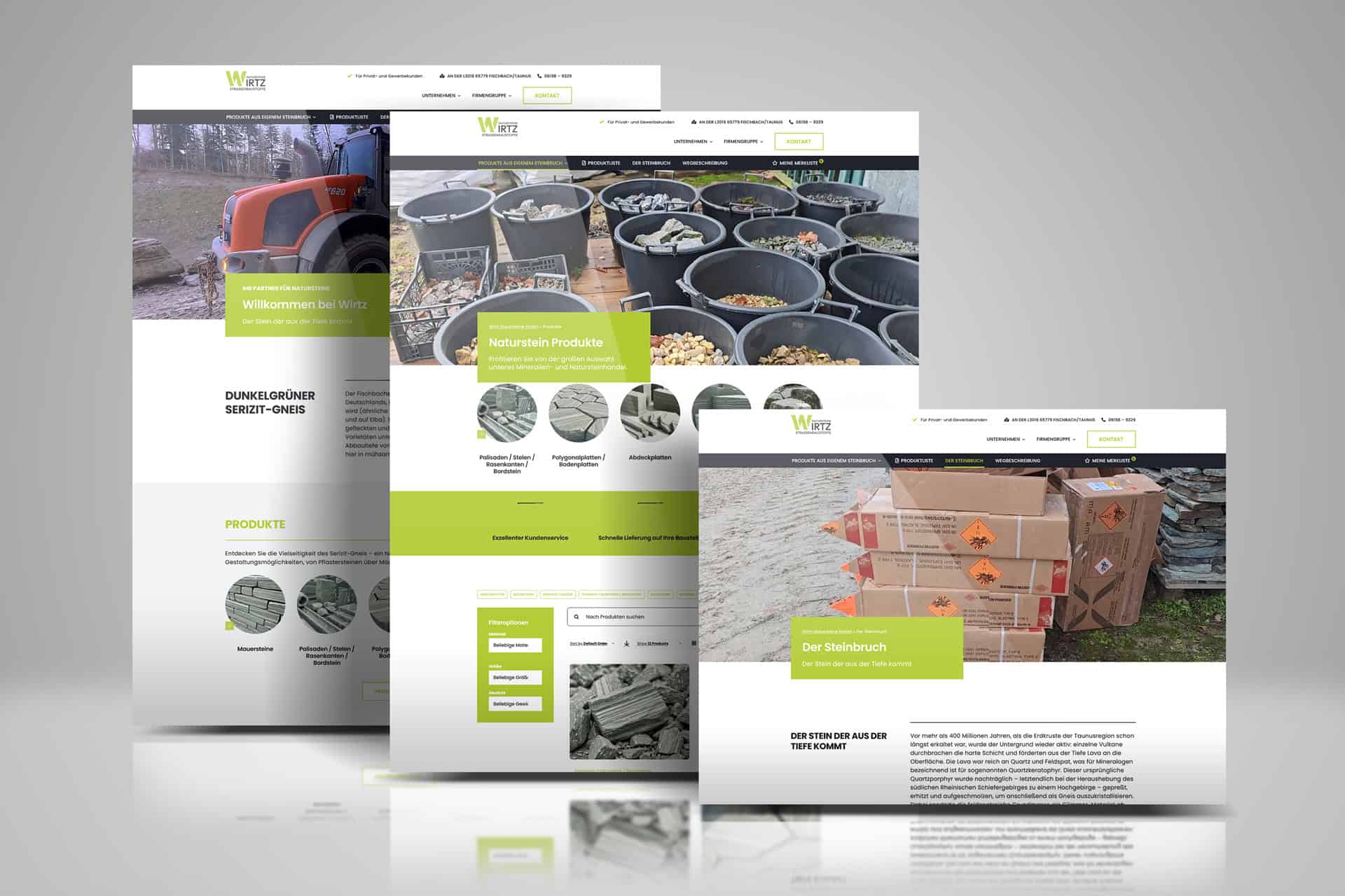 Für Wirtz Natursteine haben wir eine moderne B2B-Webseite entwickelt. Ein maßgeschneiderter Anfrage-Shop maximiert nun effizient die Leadgenerierung.