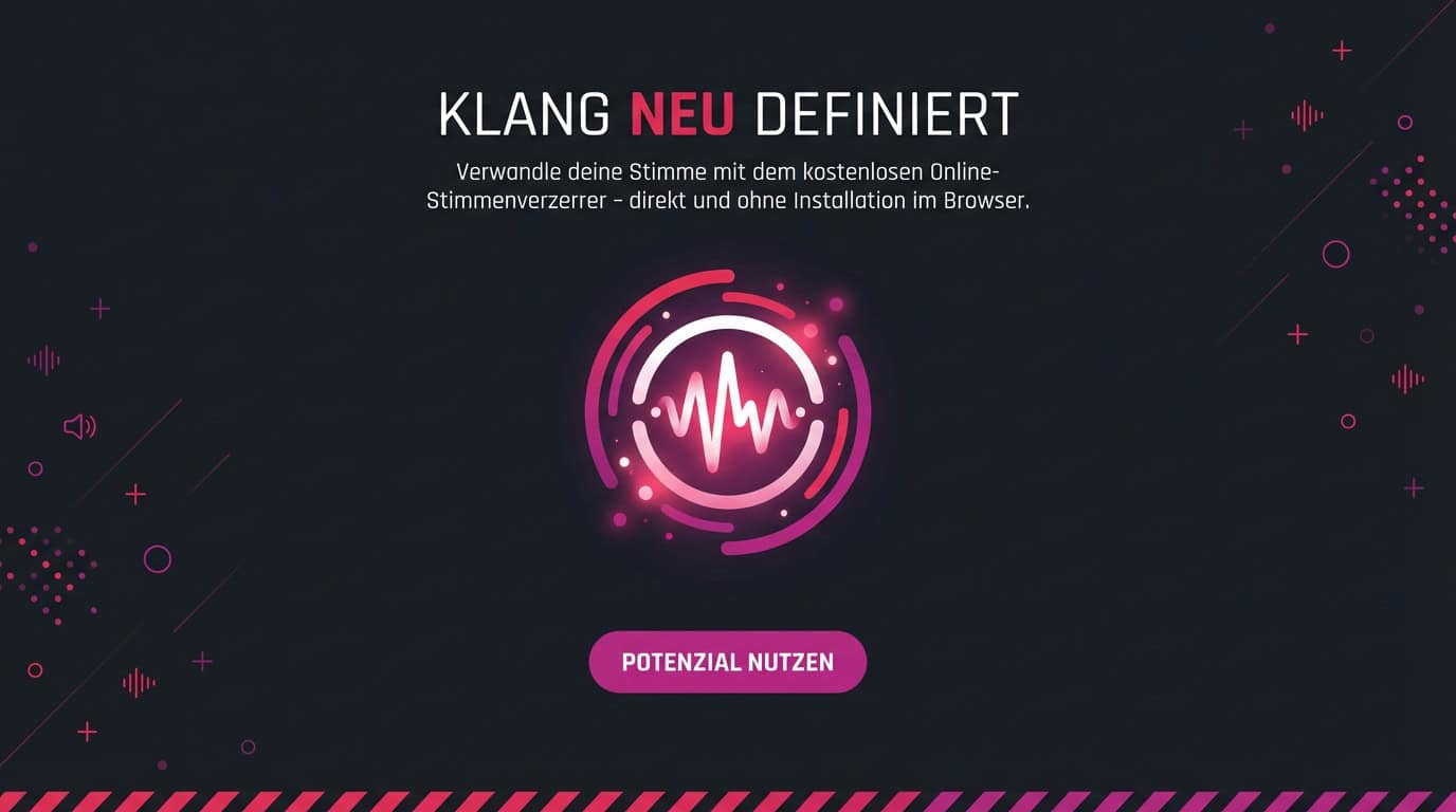 Grafik für den LU-Kaktus Stimmenverzerrer. Zeigt ein leuchtendes Sound-Icon und den Slogan 'Klang neu definiert'.