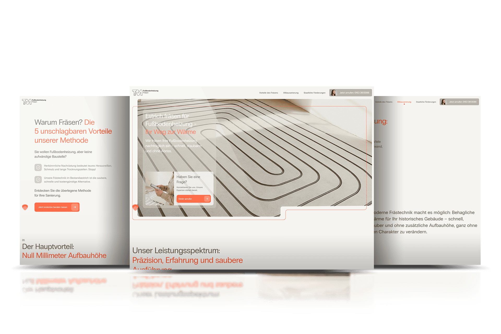 Für den Fachbetrieb TM Fußbodenheizung haben wir die digitale Sichtbarkeit revolutioniert. Durch gezieltes SEO, SEA und GEO generiert die Seite nun messbar Leads.