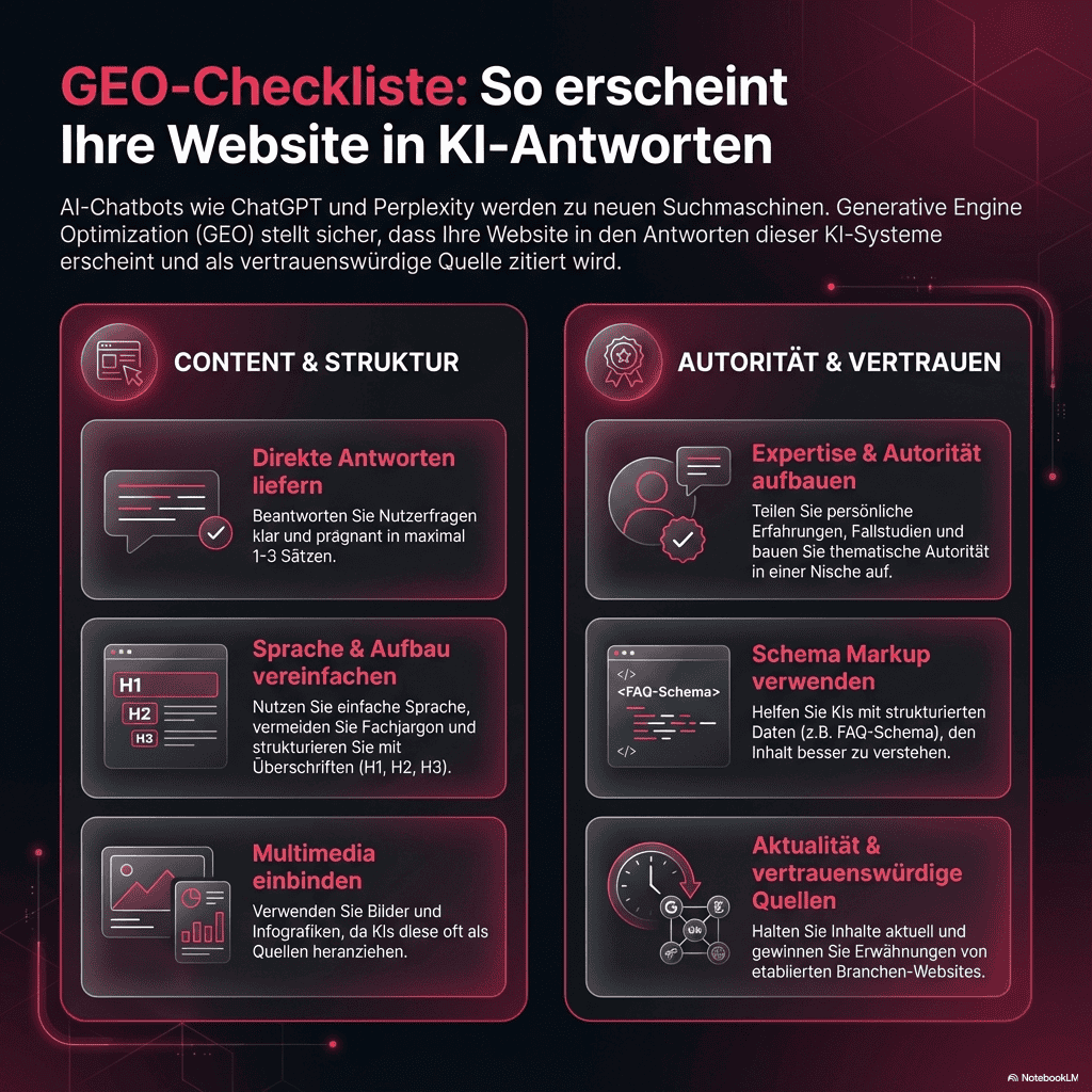 GEO Checkliste GEO Checkliste