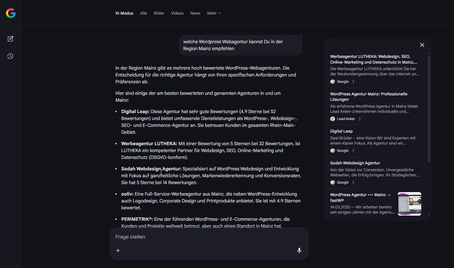 Google-KI-Suchergebnisse
