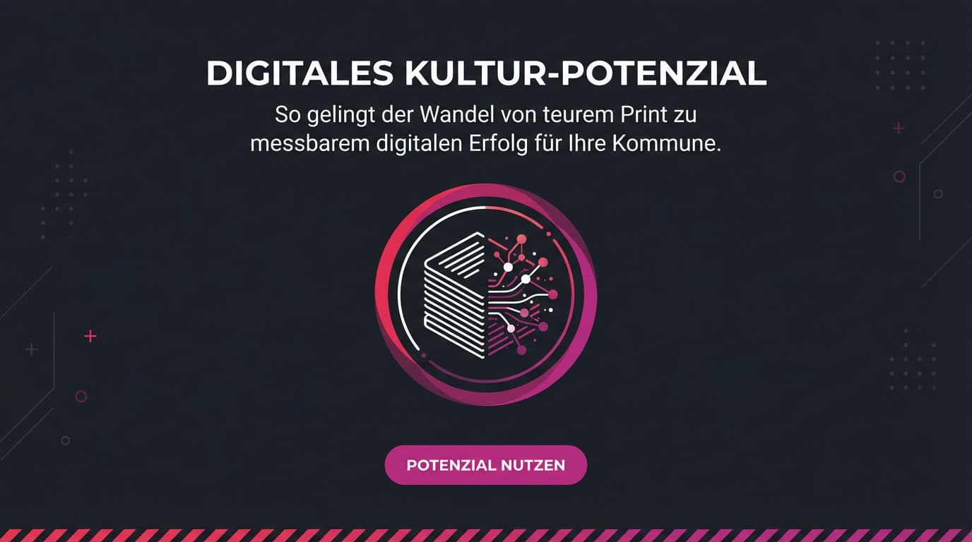 Grafik zum digitalen Kultur-Potenzial mit Icon, das den Wandel von Print zu Digital symbolisiert.