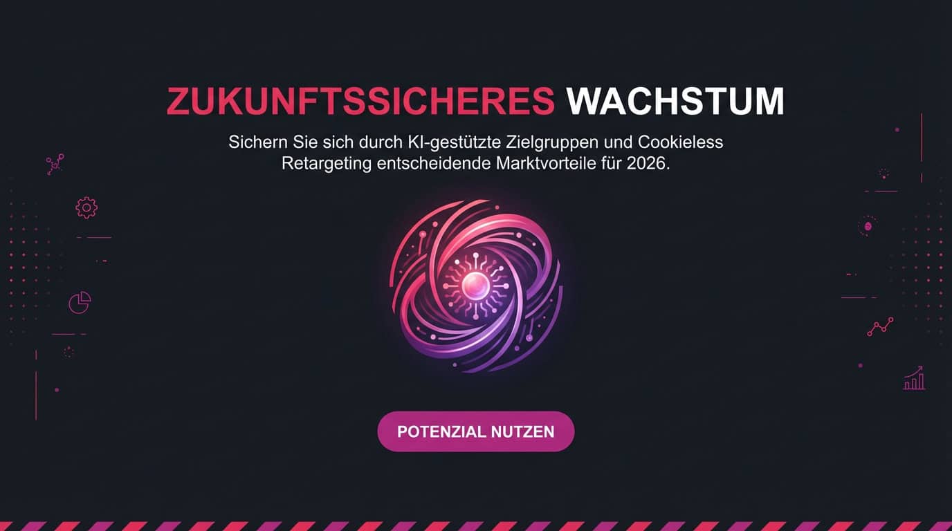 Grafik zu zukunftssicherem Wachstum mit KI-gestützten Zielgruppen und Cookieless Retargeting.