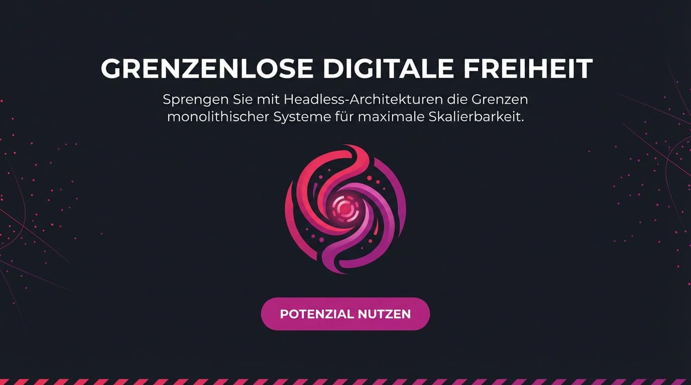Banner: Grenzenlose digitale Freiheit mit Headless-Architekturen für maximale Skalierbarkeit.