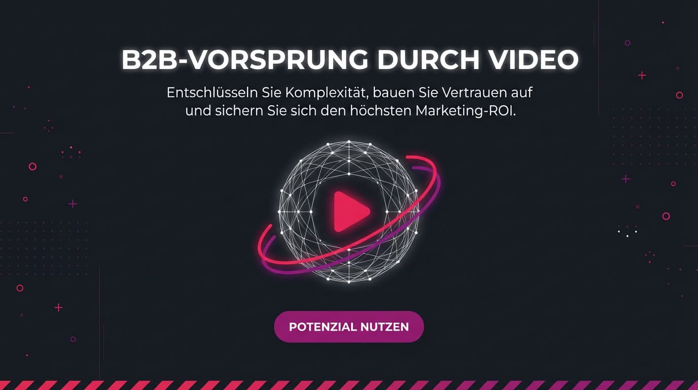 Grafik zum B2B-Vorsprung durch Video: Eine Weltkugel mit Play-Symbol und Call-to-Action-Button.